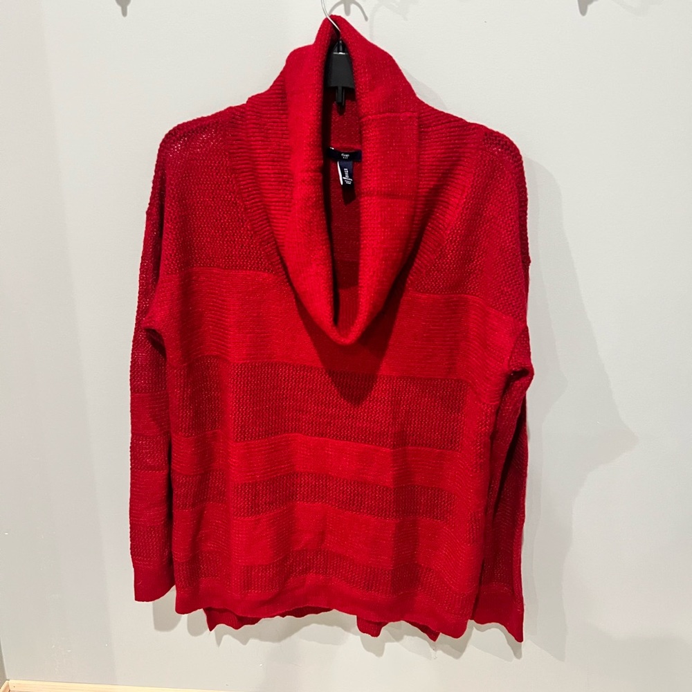Striped Cowl-neck Sweater